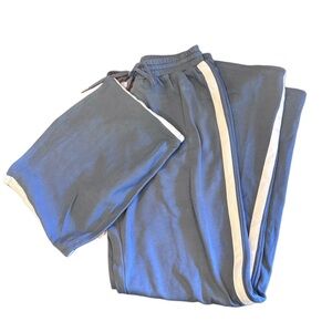 Blue 2-Piece Tube Top Sweatpants Set